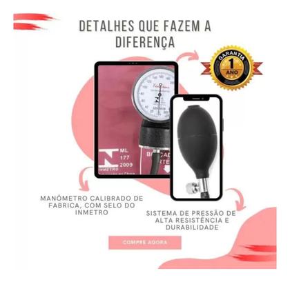 Imagem de Kit Oximetro + Estetoscopio + Esfigmomanometro  Premium