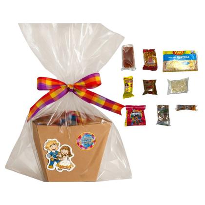 Imagem de kit p/ 1 pessoa Cesta Cachepot com 17 Doces Festa Junina