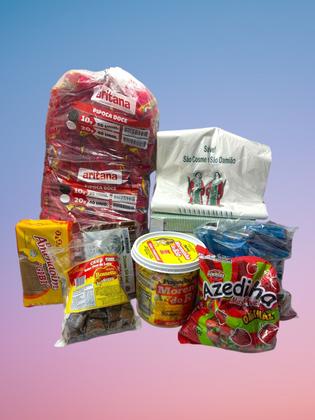 Imagem de Kit p/ 50 pessoas com 8 tipos de Doces Cosme e Damião