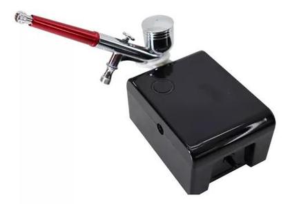 Imagem de Kit P/ Maquiagem Airbrush Mini Compressor Aerógrafo Estética Urban UR513k