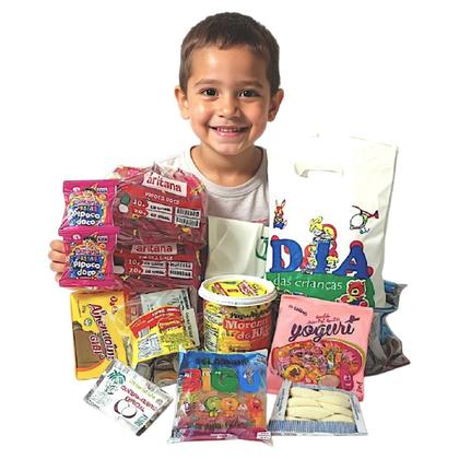 Imagem de Kit p/ Montar 100 Saquinhos Doces Sortidos Dia das Crianças