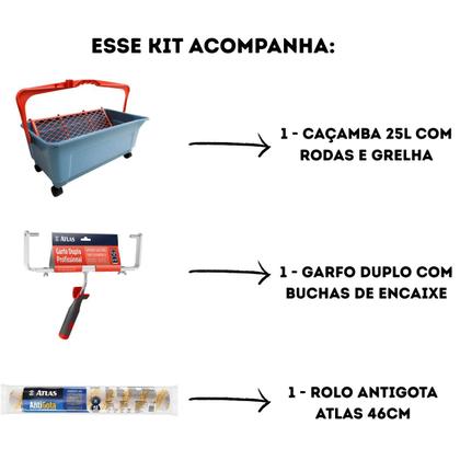 Imagem de Kit P/ Pintura Garfo Duplo Rolo Big Caçamba 25l Rodas