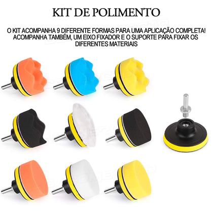 Imagem de Kit P/ Polimento 3 Polegadas Furadeira / Parafusadeira 11pçs