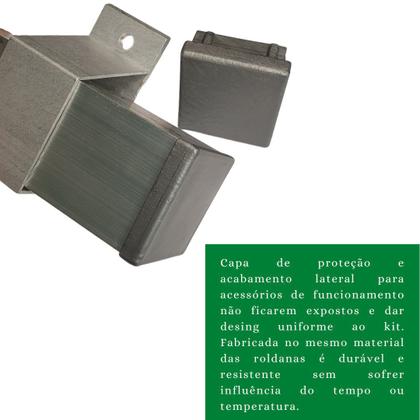 Imagem de Kit p/ Porta Correr Trilho Alumínio 35x35 1,60m Natural - RDA-4 - KT-711