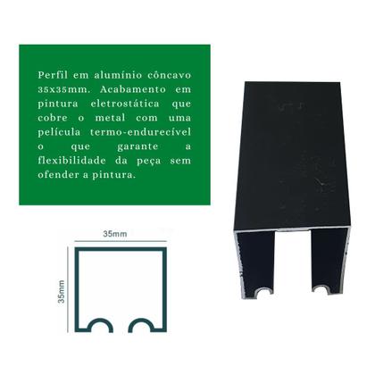 Imagem de Kit p/ Porta Correr Trilho Alumínio 35x35 2,00m Preto - RDA-2 - KT-713P.20