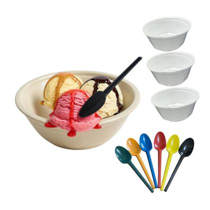 Imagem de Kit p/ Sorvete Açaí 200 Colheres +200 Cumbucas Isopor 200ml