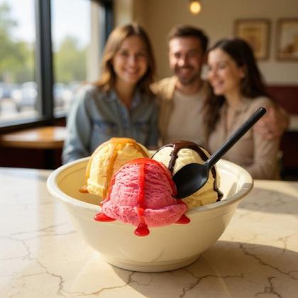 Imagem de Kit p/ Sorvete Açaí 400 Colheres +400 Cumbucas Isopor 200ml