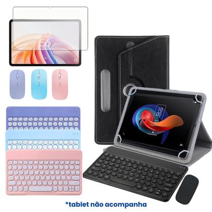 Imagem de Kit p/ Tablet Tcl Tab 11 Fe: Capa Giratória, Teclado c/ Mouse Bluetooth e Película Hidrogel
