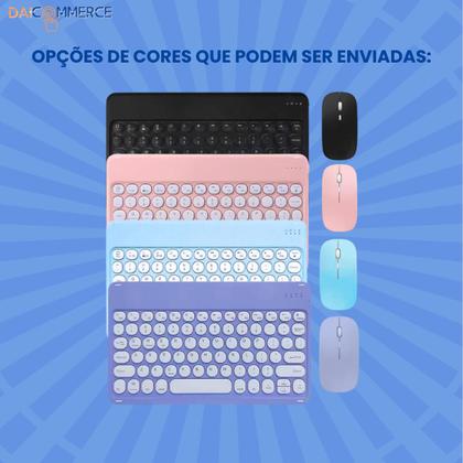 Imagem de Kit p/ Tablet Tcl Tab 11 Fe: Capa Giratória, Teclado c/ Mouse Bluetooth e Película Hidrogel