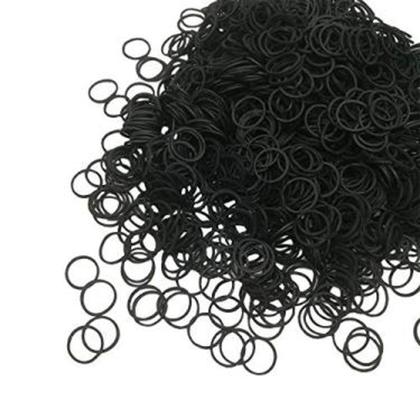 Imagem de Kit Pacote com 300 Elásticos Silicone Preto ou Branco de Cabelo Para Penteado Tranças