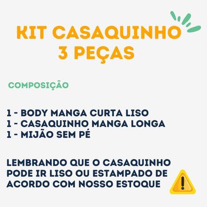 Imagem de Kit Pagaozinho Body Mijao Bebe Recem Nascido 3 Pcs Enxoval