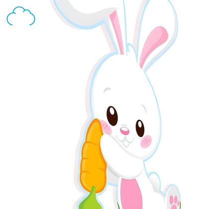 Imagem de Kit Painéis Impressos Com Faixa - Feliz Páscoa Do Coelho C/27Unid