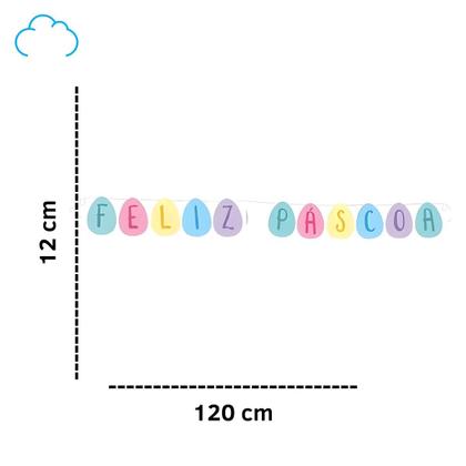 Imagem de Kit Painéis Impressos Com Faixa - Feliz Páscoa Do Coelho C/27Unid
