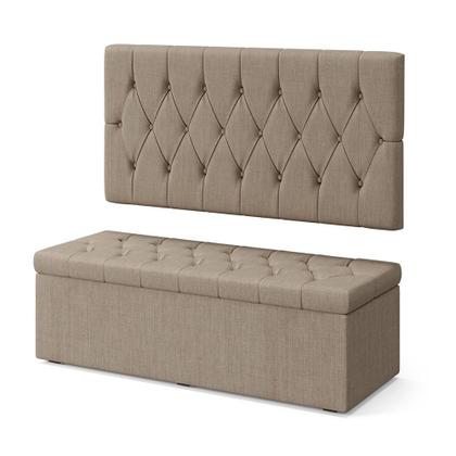 Imagem de Kit Painel Centaurus 140 e Calçadeira Sagitarius Linho Aradecor