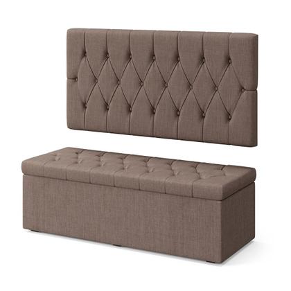 Imagem de Kit Painel Centaurus 200 e Calçadeira Sagitarius Linho Aradecor