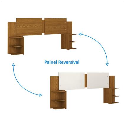Imagem de Kit Painel de Cama Box Com 2 Mesas de Cabeceira Regulavel Casal, Queen e King Cores