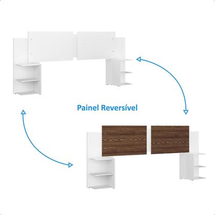 Imagem de Kit Painel de Cama Box Com 2 Mesas de Cabeceira Regulavel Casal, Queen e King Cores