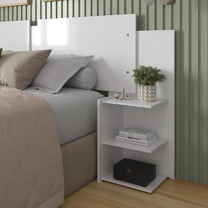 Imagem de Kit Painel de Cama Box Com 2 Mesas de Cabeceira Regulavel Casal, Queen e King Cores