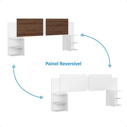 Imagem de Kit Painel de Cama Box Com 2 Mesas de Cabeceira Regulavel Casal, Queen e King Cores
