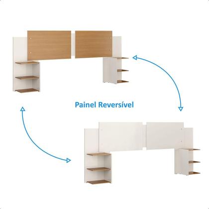 Imagem de Kit Painel de Cama Box Com 2 Mesas de Cabeceira Regulavel Casal, Queen e King Cores