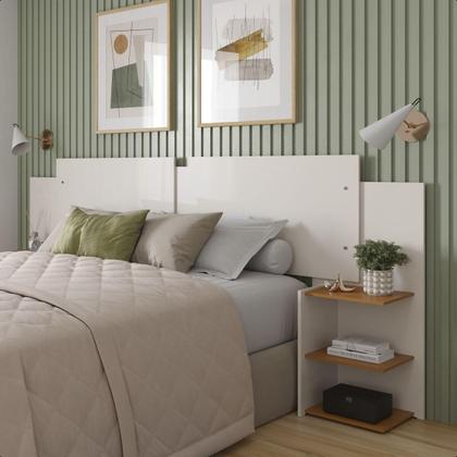 Imagem de Kit Painel de Cama Box Com 2 Mesas de Cabeceira Regulavel Casal, Queen e King Cores