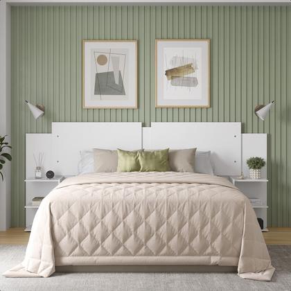 Imagem de Kit Painel de Cama Box Quarto Regulável 3 Tamanhos com 2 Mesa de Cabeceira - MJM Casa dos Móveis