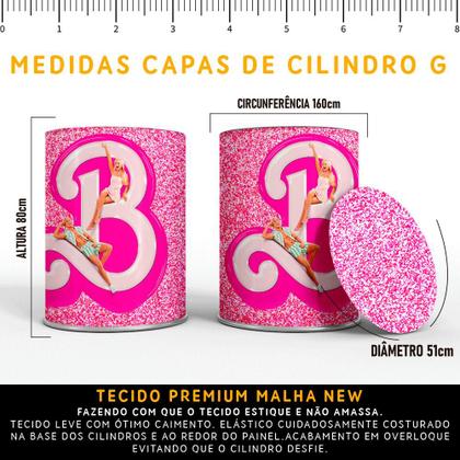 Imagem de Kit Painel de Festa Redondo Trio Cilindro - BARBIE O FILME