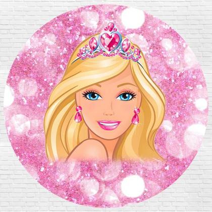 Imagem de Kit Painel de Festa Redondo Trio Cilindro - BARBIE PRINCESA