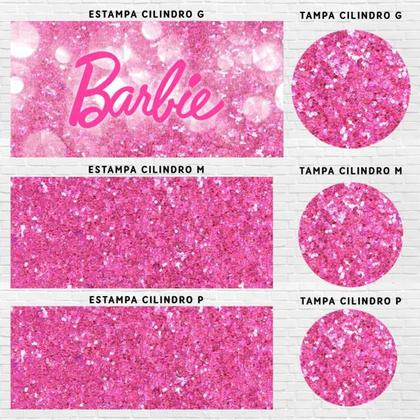 Imagem de Kit Painel de Festa Redondo Trio Cilindro - BARBIE PRINCESA