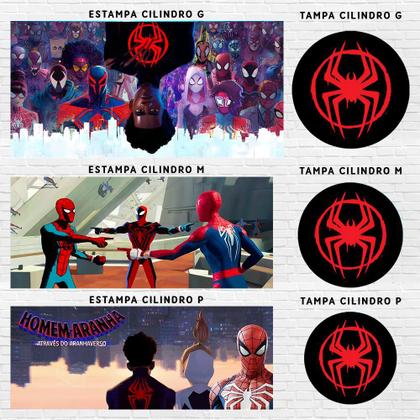 Imagem de Kit Painel de Festa Redondo Trio Cilindro - Homem Aranha No Aranha Verso