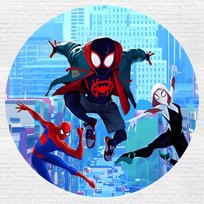 Imagem de Kit Painel de Festa Redondo Trio Cilindro - Homem Aranha No Aranha Verso