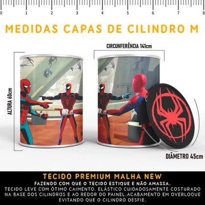Imagem de Kit Painel de Festa Redondo Trio Cilindro - Homem Aranha No Aranha Verso