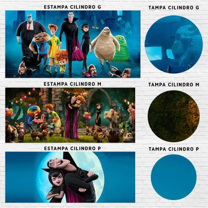 Imagem de Kit Painel de Festa Redondo Trio Cilindro - Hotel Transilvânia