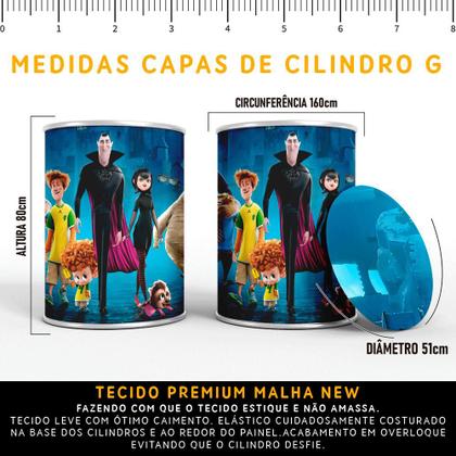 Imagem de Kit Painel de Festa Redondo Trio Cilindro - Hotel Transilvânia