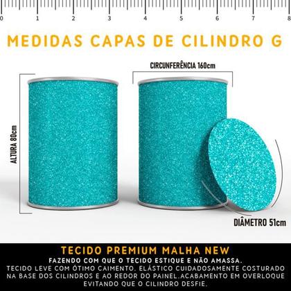 Imagem de Kit Painel de Festa Redondo Trio Cilindro - LULUCA GLITTER