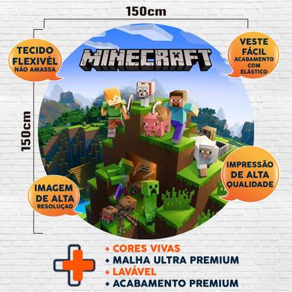 Imagem de Kit Painel de Festa Redondo Trio Cilindro - Minecraft