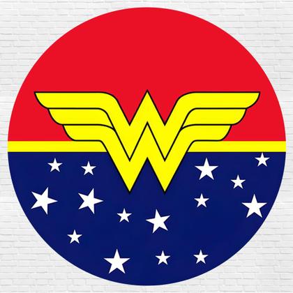 Imagem de Kit Painel de Festa Redondo Trio Cilindro - MULHER MARAVILHA