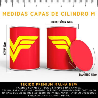 Imagem de Kit Painel de Festa Redondo Trio Cilindro - MULHER MARAVILHA