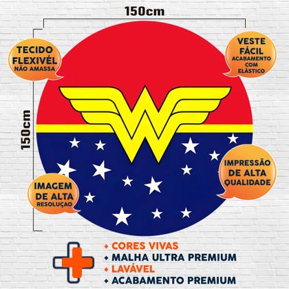 Imagem de Kit Painel de Festa Redondo Trio Cilindro - MULHER MARAVILHA