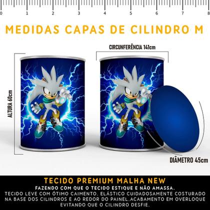 Imagem de Kit Painel de Festa Redondo Trio Cilindro - SONIC