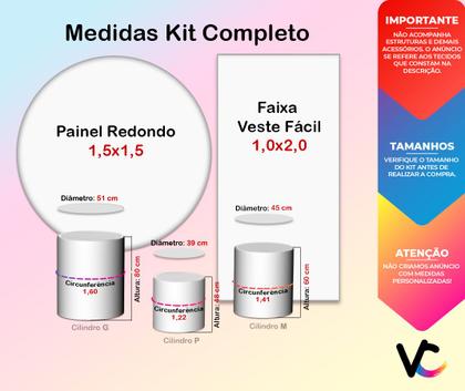 Imagem de Kit Painel De Festa + Trio Capa Cilindro + Faixa Veste Fácil - Margarida e Poás Lilás Suave 026