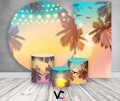 Imagem de Kit Painel De Festa + Trio Capa Cilindro + Faixa Veste Fácil - Tardezinha Cores Pasteis 001