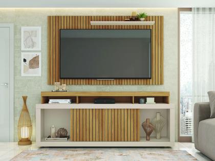 Imagem de Kit Painel De Tv Até 60 Polegadas Com Rack E Porta De Correr