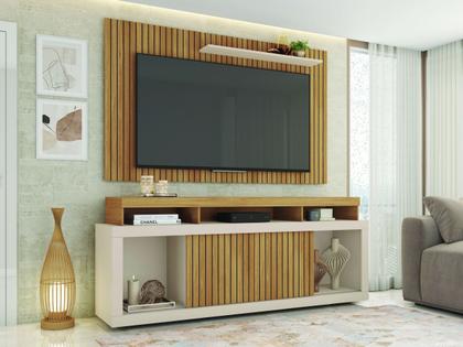 Imagem de Kit Painel De Tv Até 60 Polegadas Com Rack E Porta De Correr