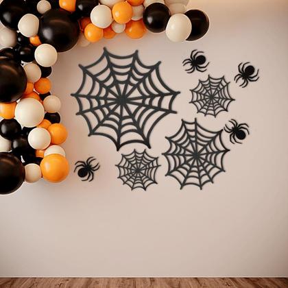 Imagem de Kit Painel Halloween Teia de Aranha 29x31cm - 08 unid