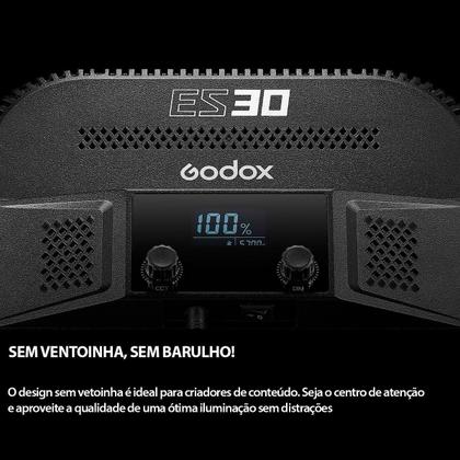 Imagem de Kit Painel Iluminador Led 35w Godox Es30 Bicolor + Base Retangular De Mesa