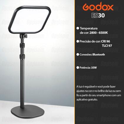 Imagem de Kit Painel Iluminador Led 35w Godox Es30 Bicolor + Base Retangular De Mesa