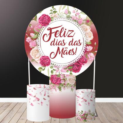 Imagem de Kit Painel Redondo + Trio Capa Cilindro Dia Das Mães 