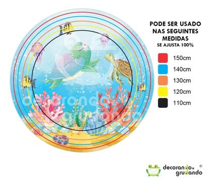 Imagem de Kit Painel Redondo + Trio Capa Cilindro Festa Fundo Do Mar 3