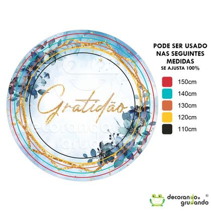 Imagem de Kit Painel Redondo + Trio Capa Cilindro Gratidão Floral